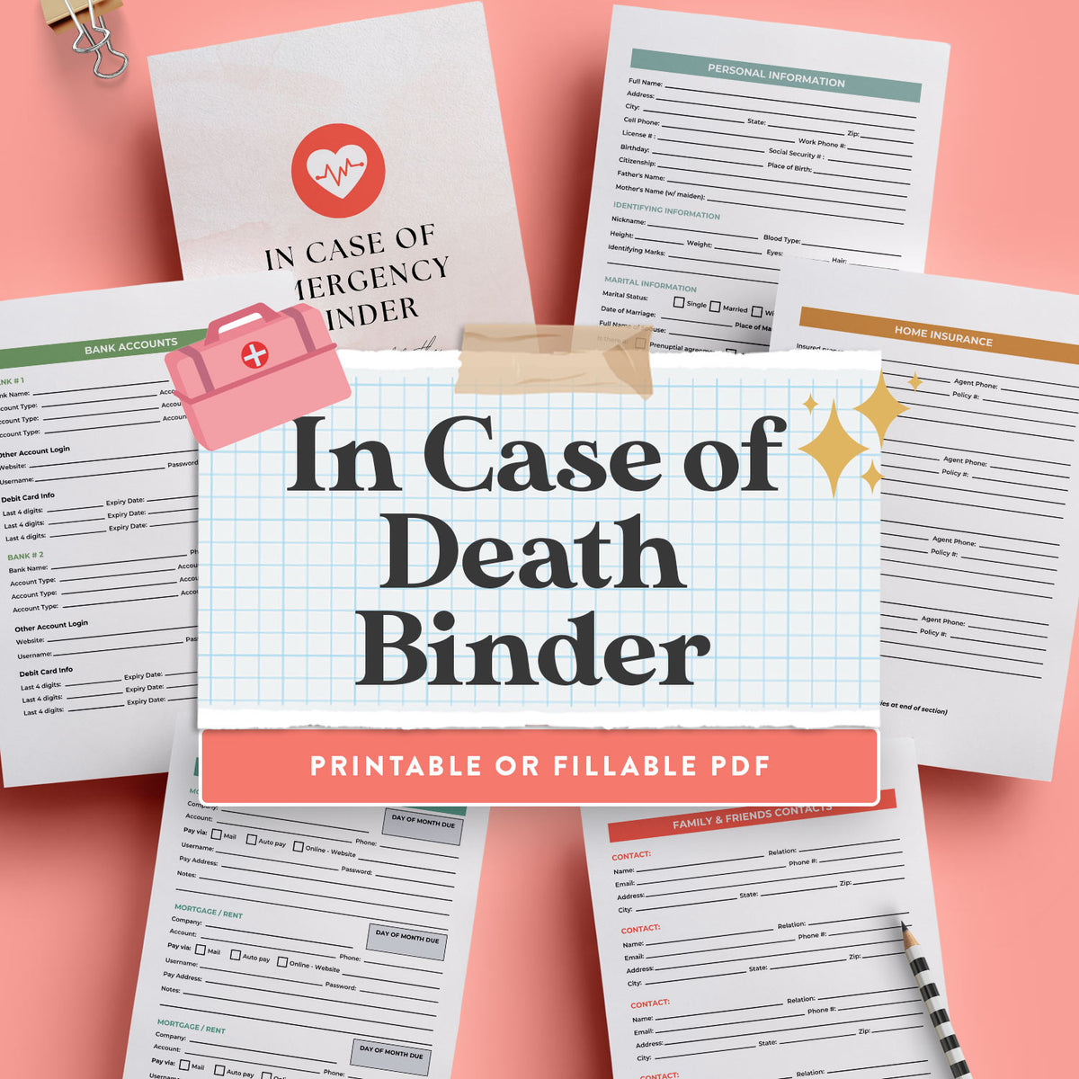 Free Printable In Case Of Death Binder Template Free Printable In Case Of Death Binder Template