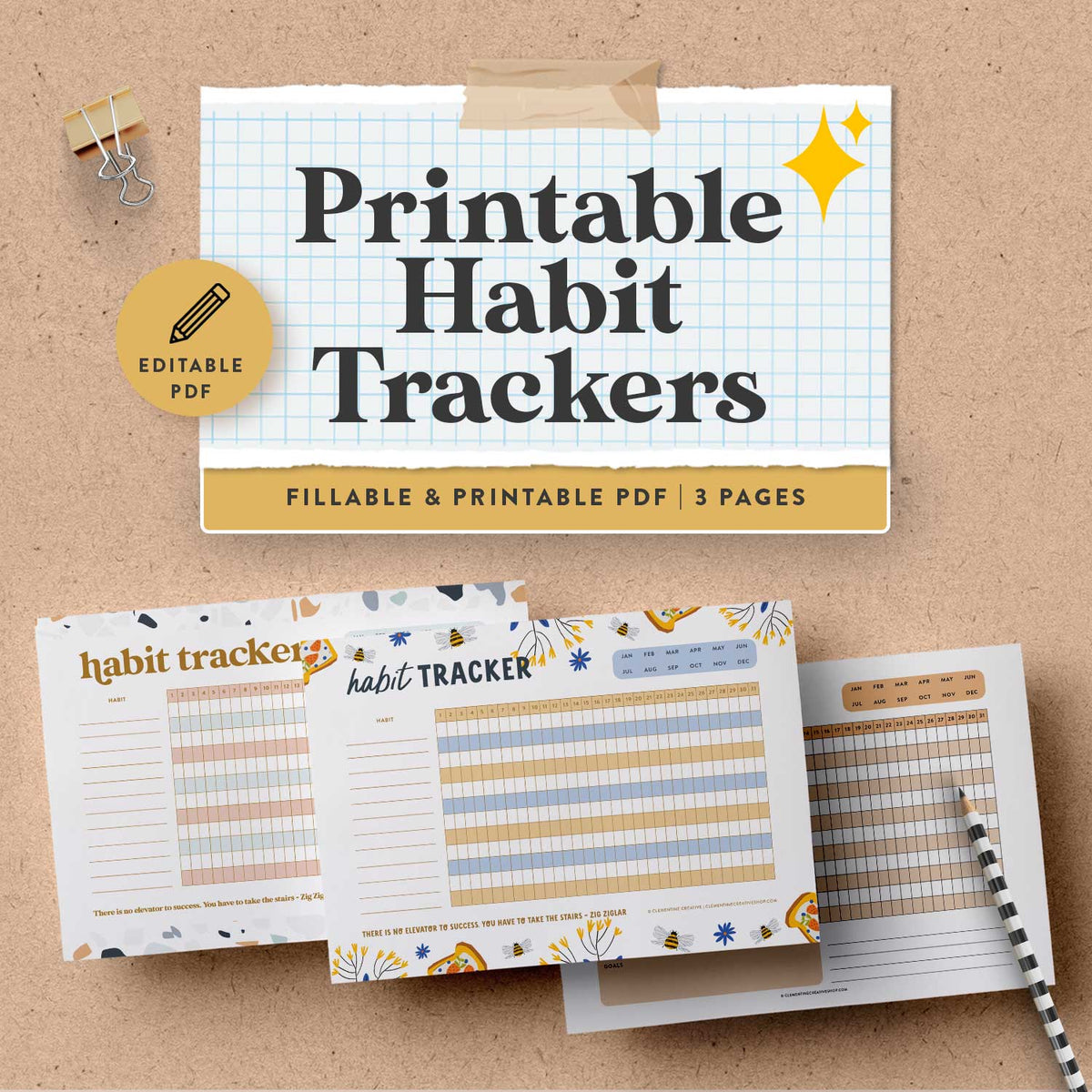 Free Printable Habit Tracker Stickers (& Digital Stickers, too!)