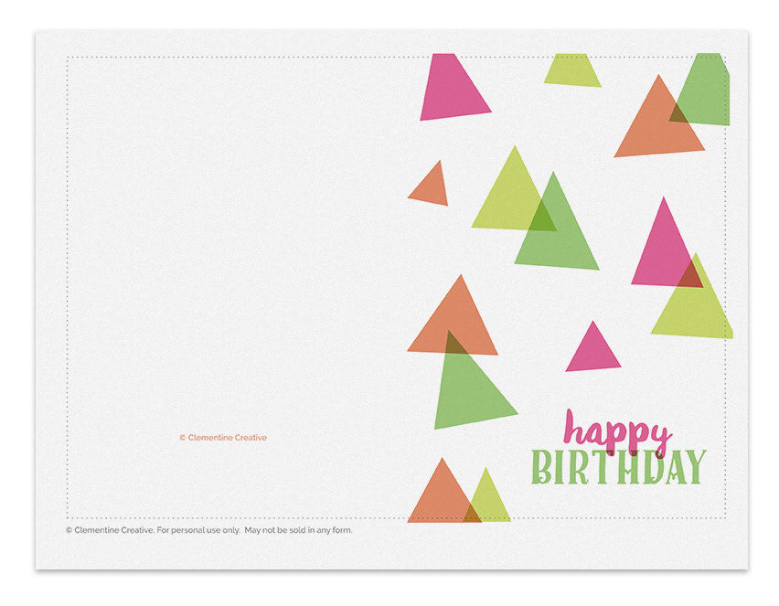 printable modern birthday card