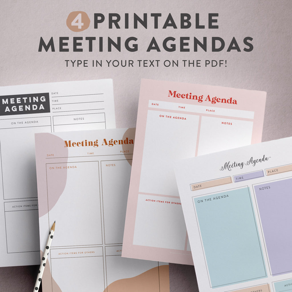 printable meeting agenda templates