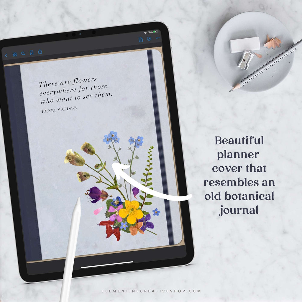 undated botanical digital planner