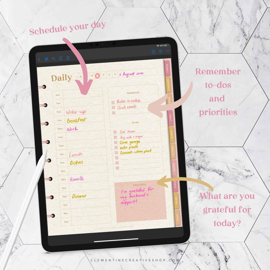 stylish undated digital planner for goodnotes