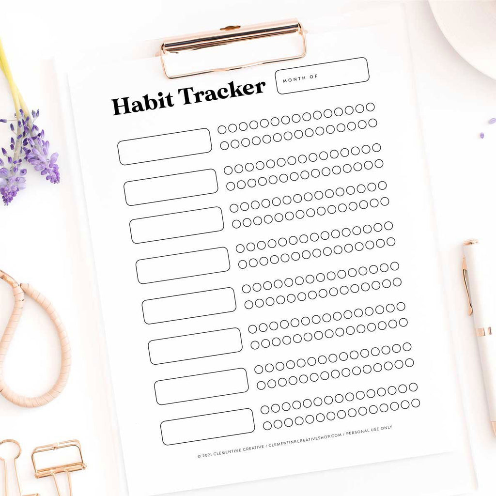 30 day habit tracker printable