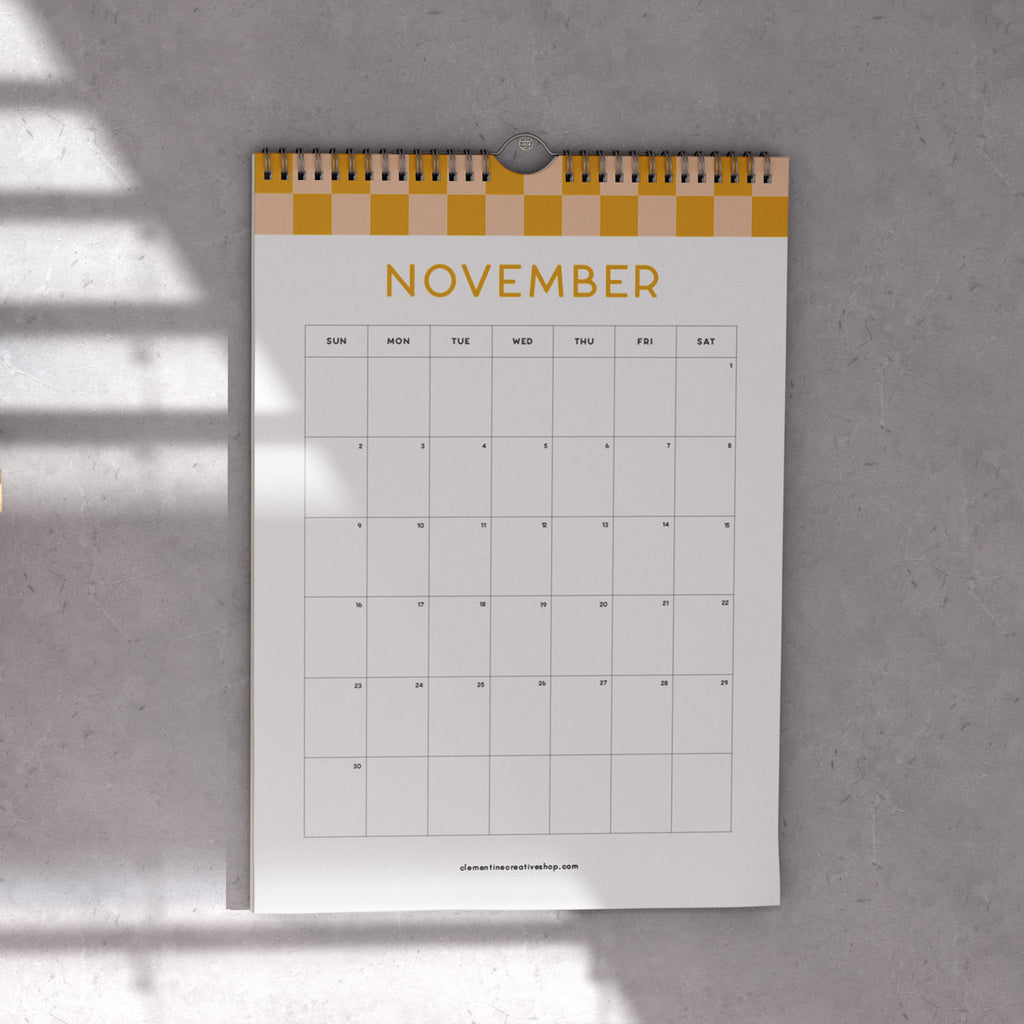 modern 2025 wall calendar with spiral binding