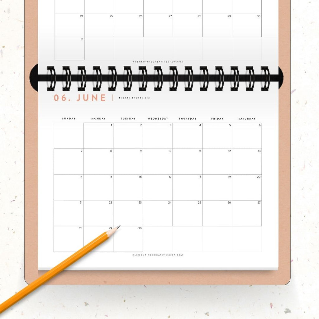 2026 landscape printable calendar