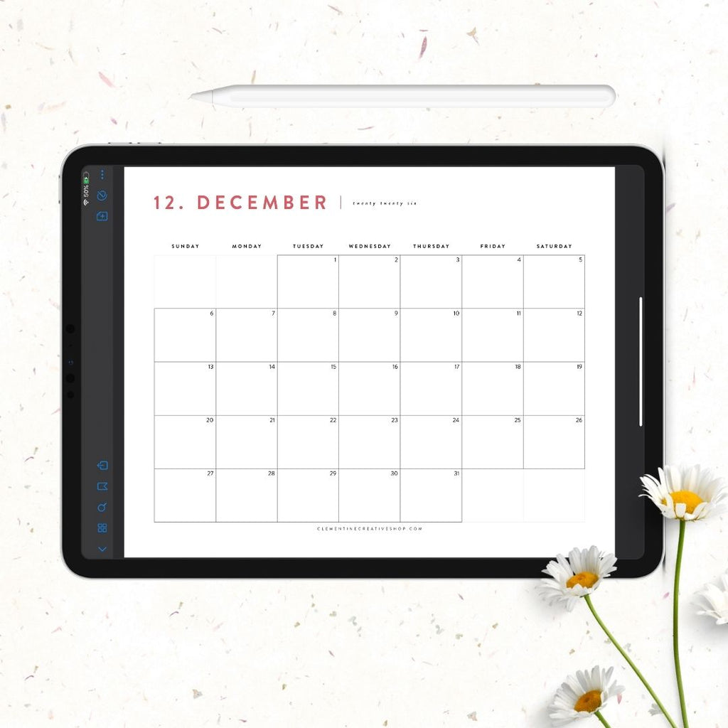 2026 landscape printable calendar