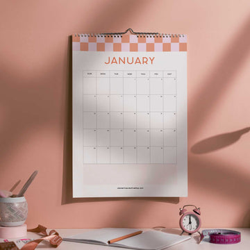 modern 2025 wall calendar with Sunday start