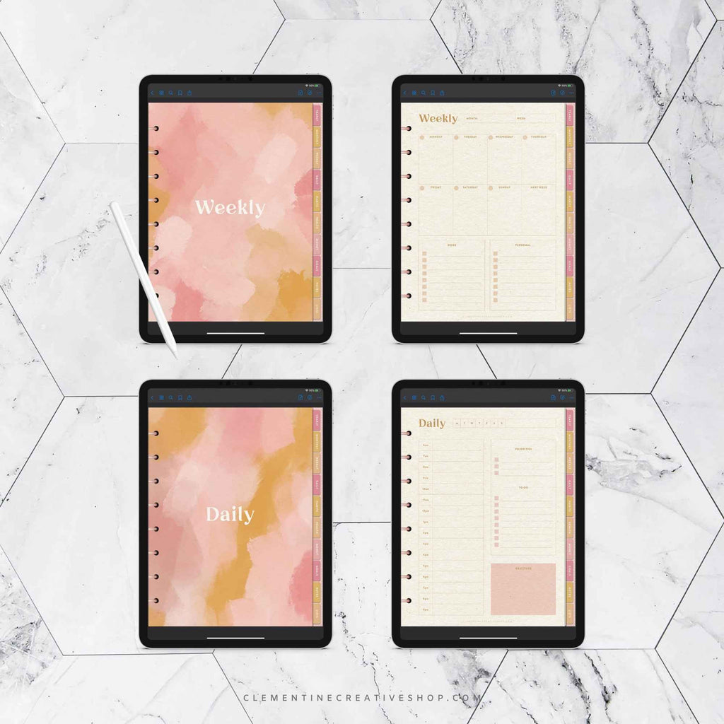 stylish undated digital planner for goodnotes