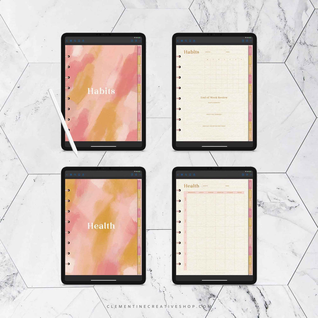 stylish undated digital planner for goodnotes