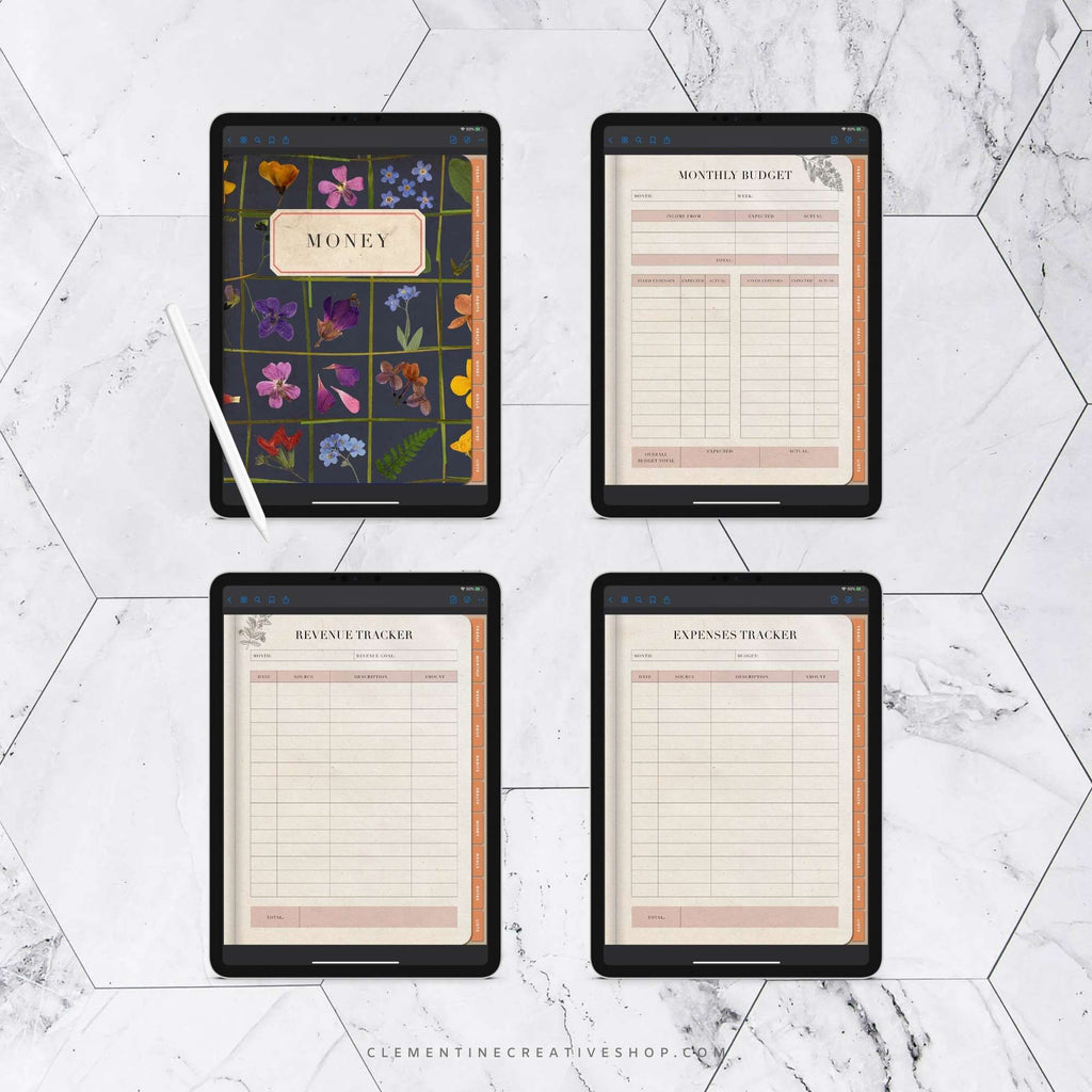 undated botanical digital planner