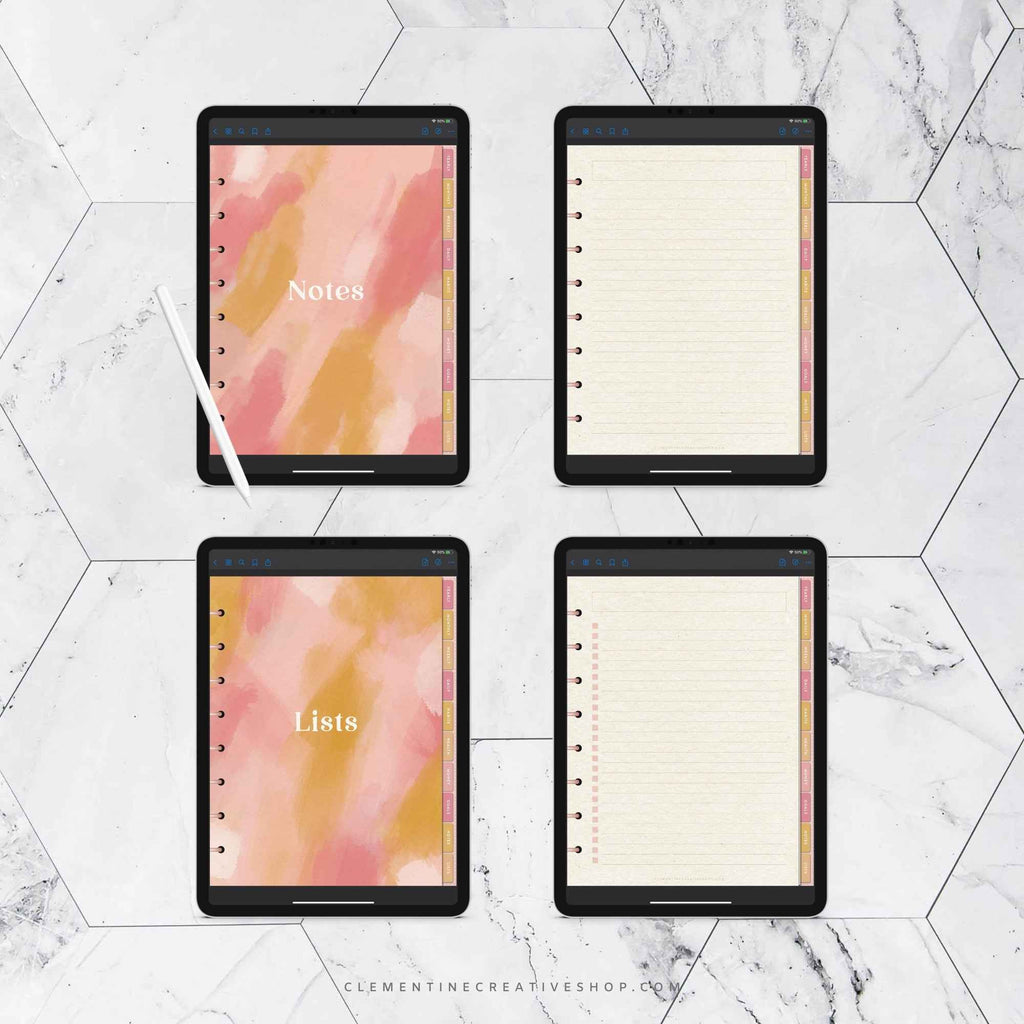 stylish undated digital planner for goodnotes