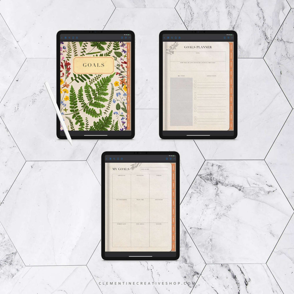 undated botanical digital planner