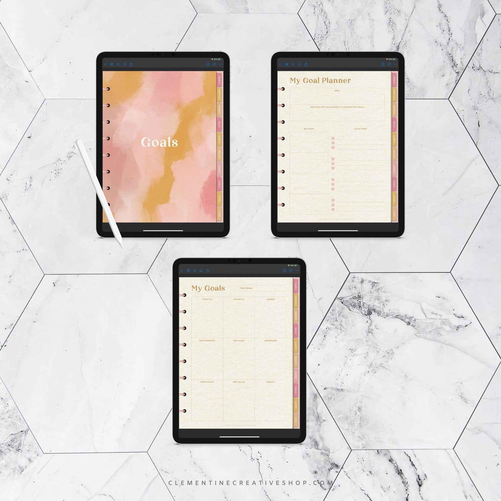stylish undated digital planner for goodnotes