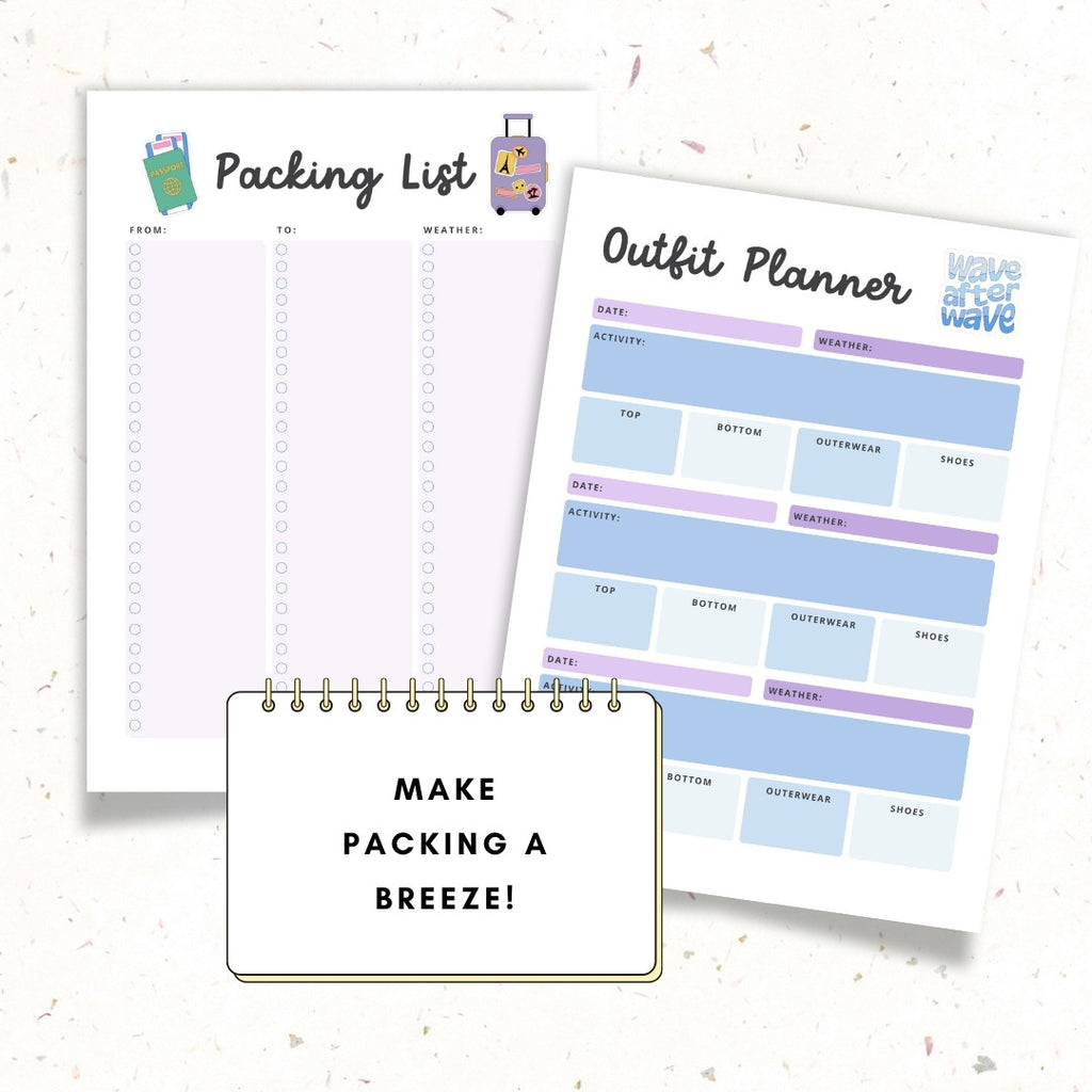 Printable Beach Vacation Planner PDF | 19 Pages (Cute Stickers Design ...