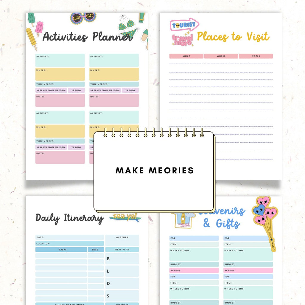 printable beach vacation planner