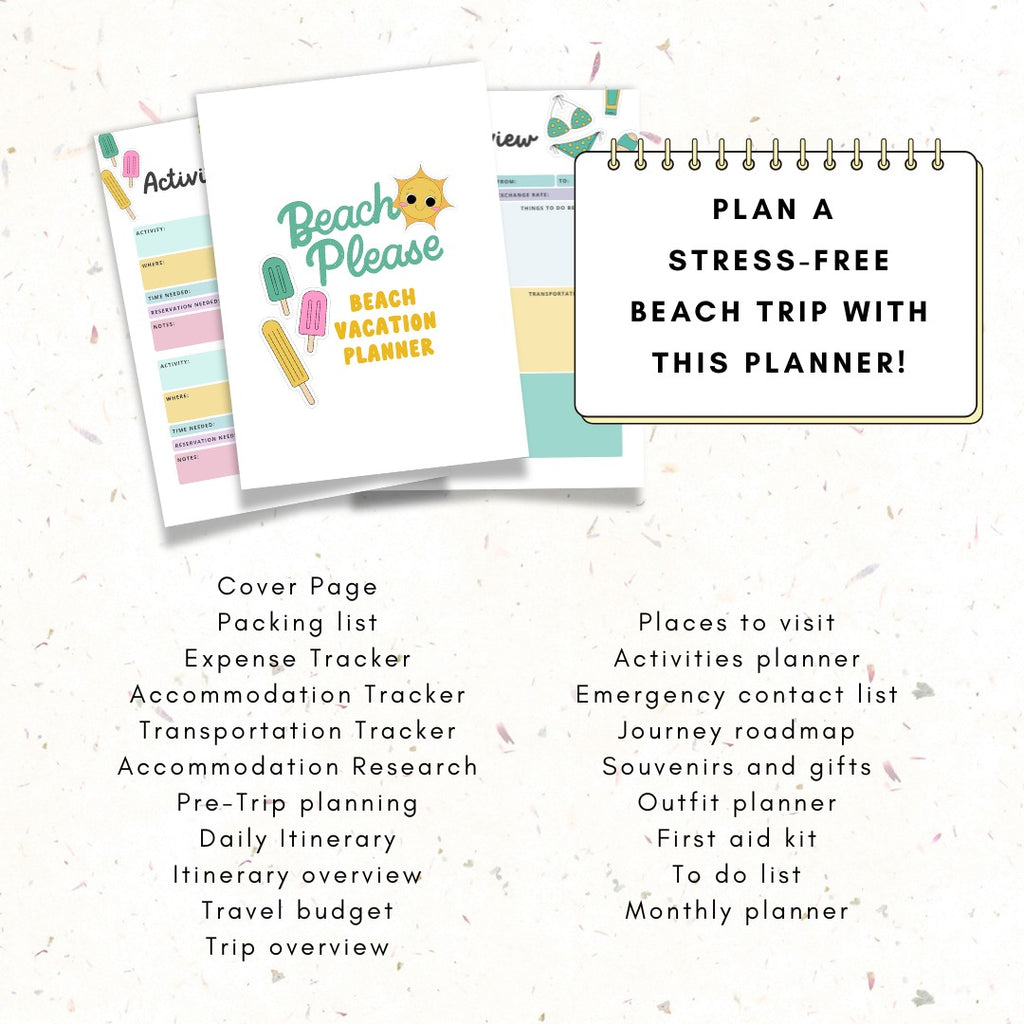 printable beach vacation planner