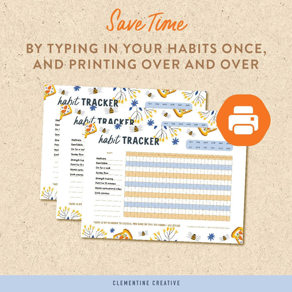printable habit tracker template