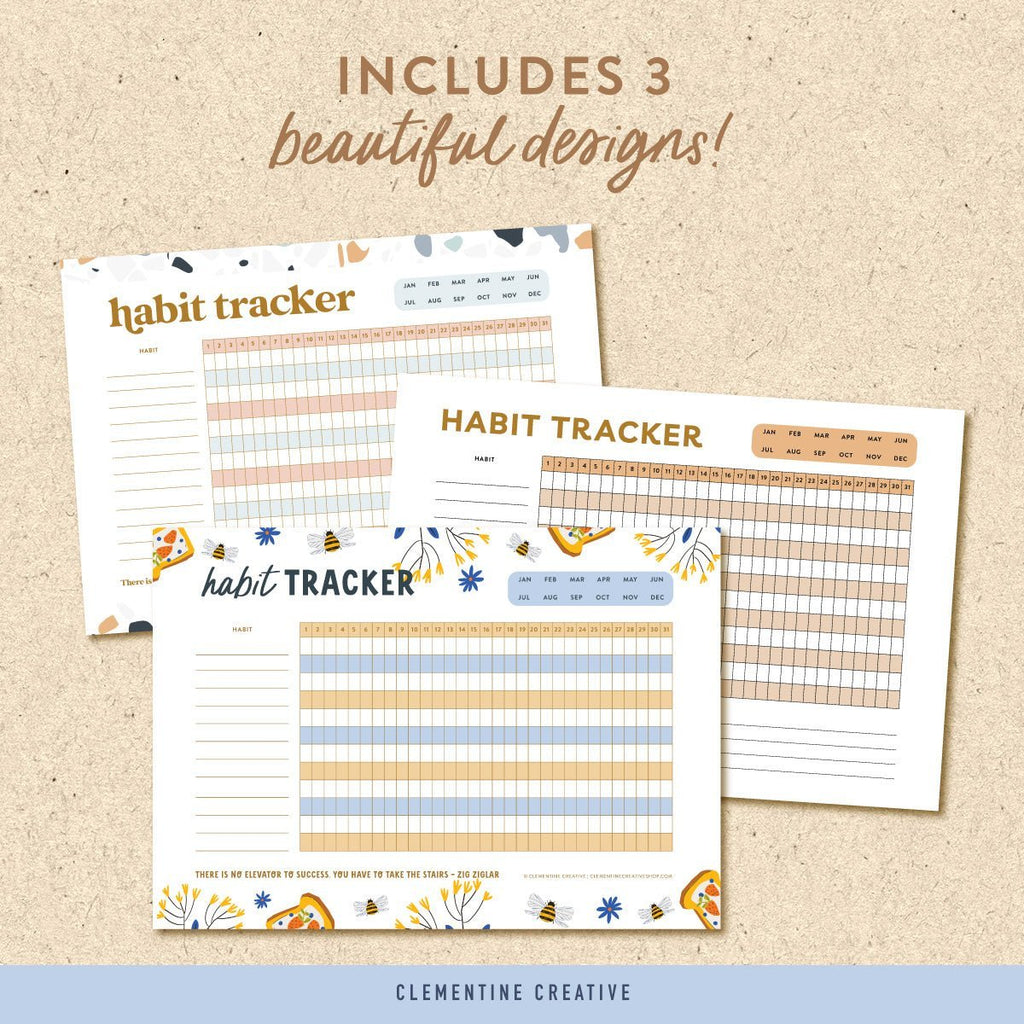 Fillable Habit Tracker Templates {Printable PDF} – Clementine Creative