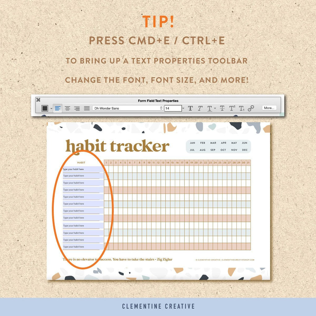 Fillable Habit Tracker Templates {Printable PDF} – Clementine Creative