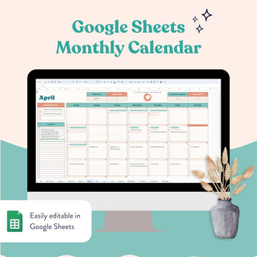 Google Sheets monthly calendar template for this year and beyond