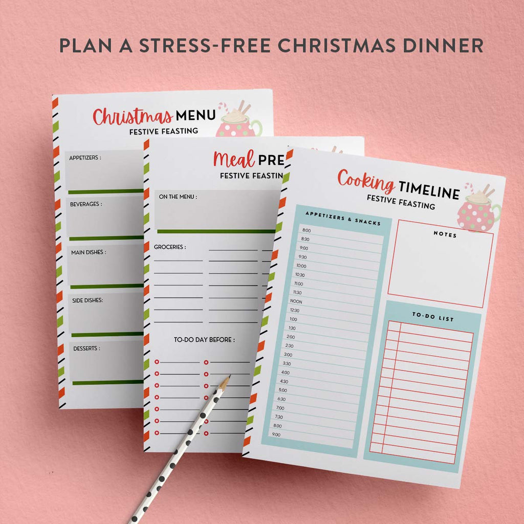 Christmas dinner planner printable PDF