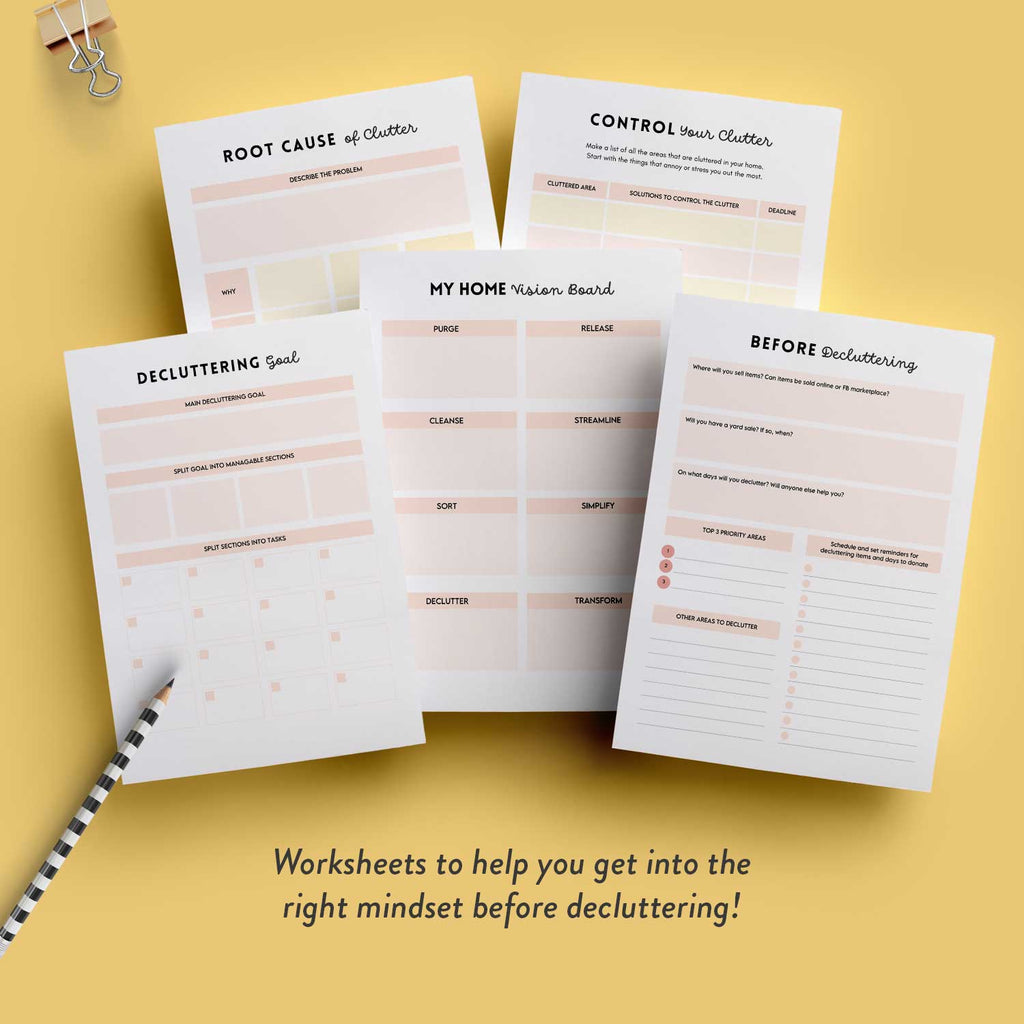 printable decluttering worksheets