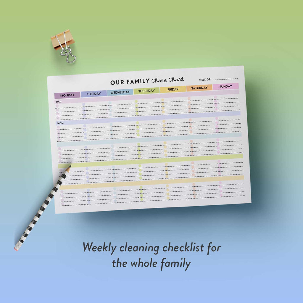 our family chore chart printable PDF