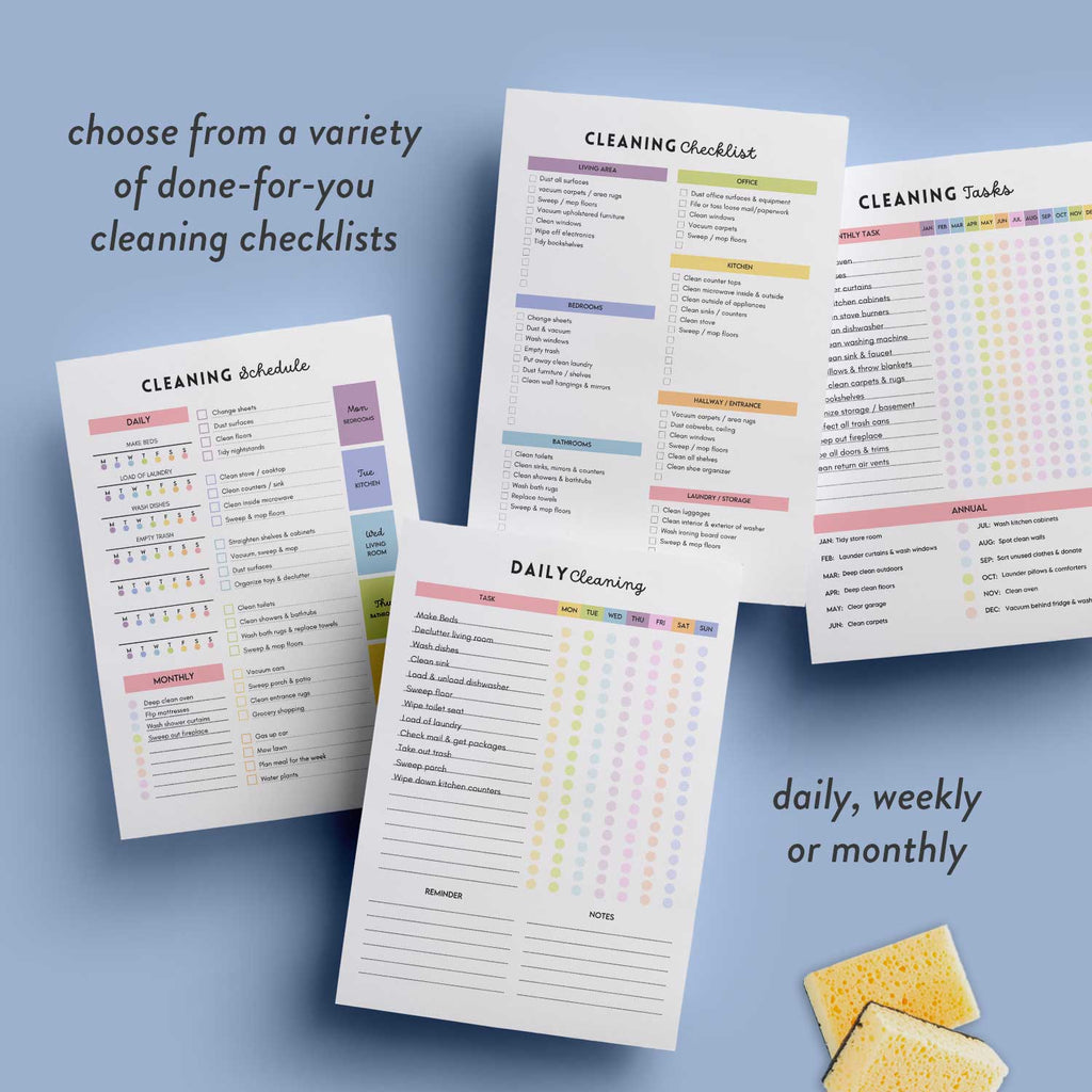 printable cleaning checklists to download