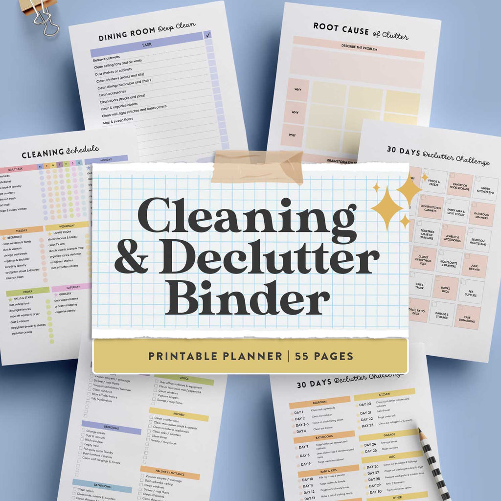 printable cleaning and decluttering planner to download