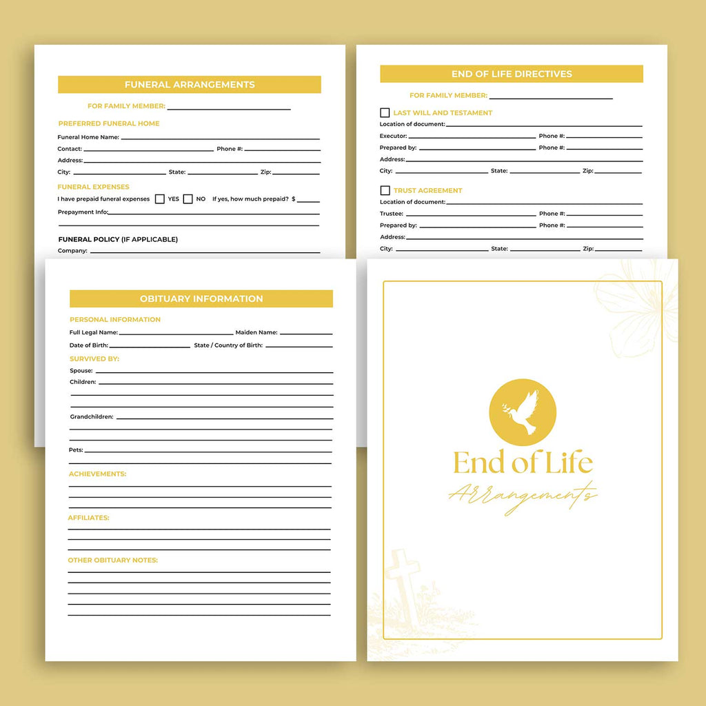 end-of-life arrangements printable