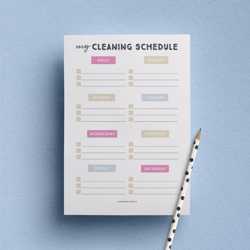 printable cleaning schedule