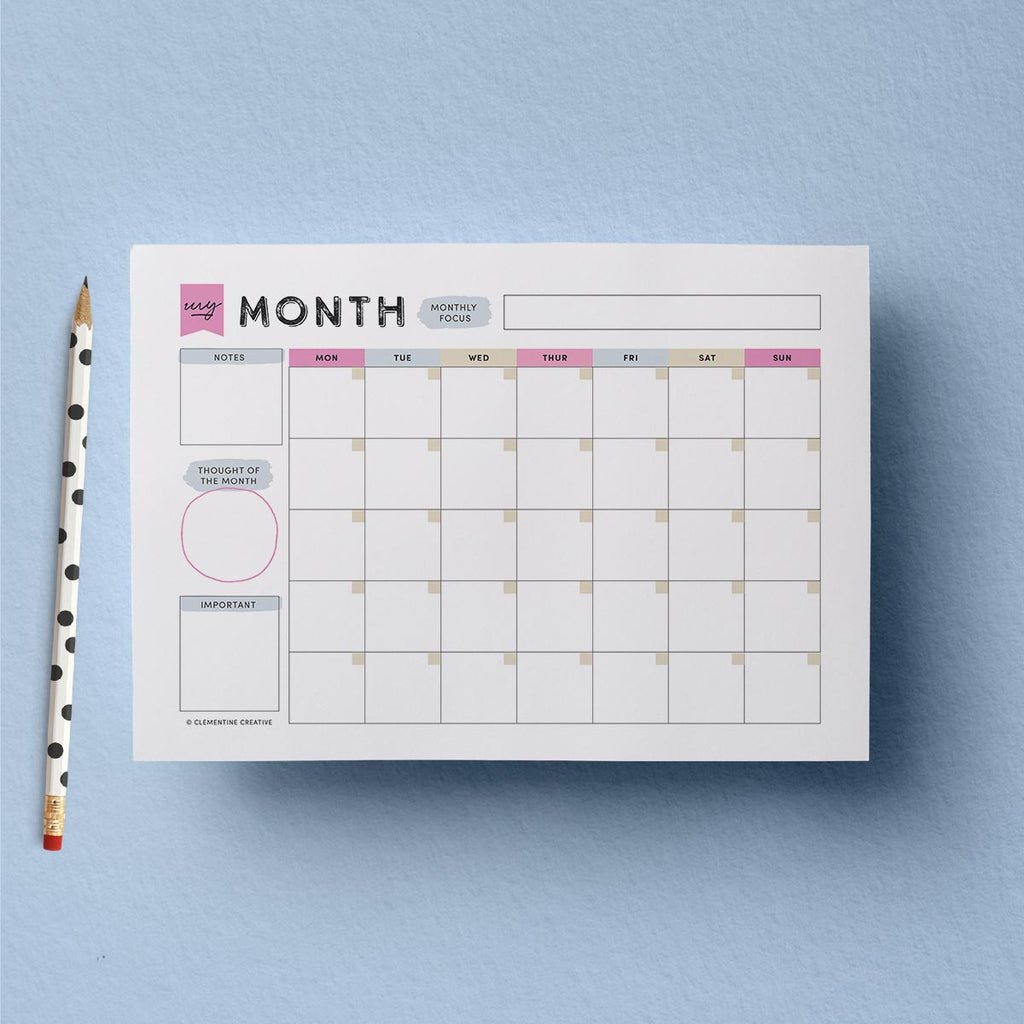 printable monthly planner