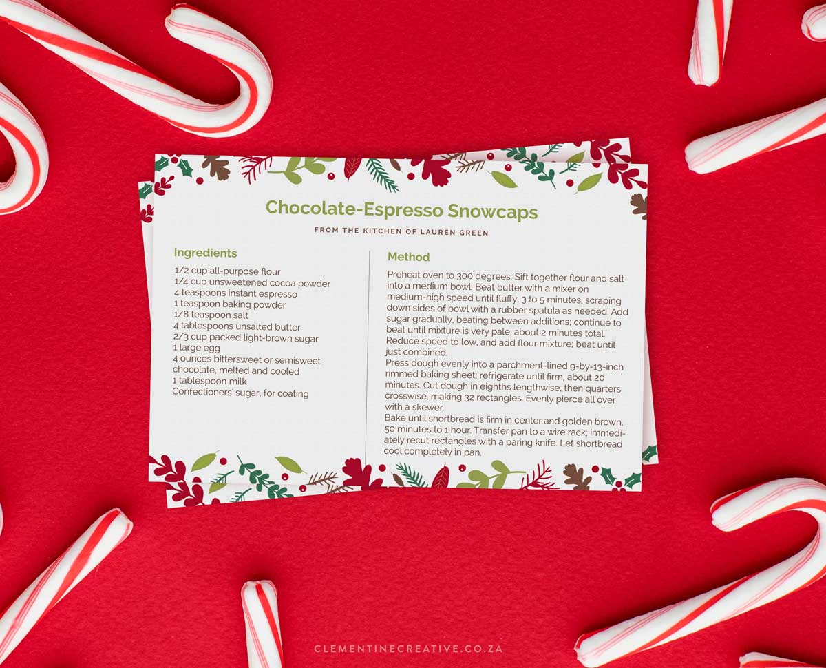 Printable Christmas Recipe Card - Editable PDF – Clementine Creative