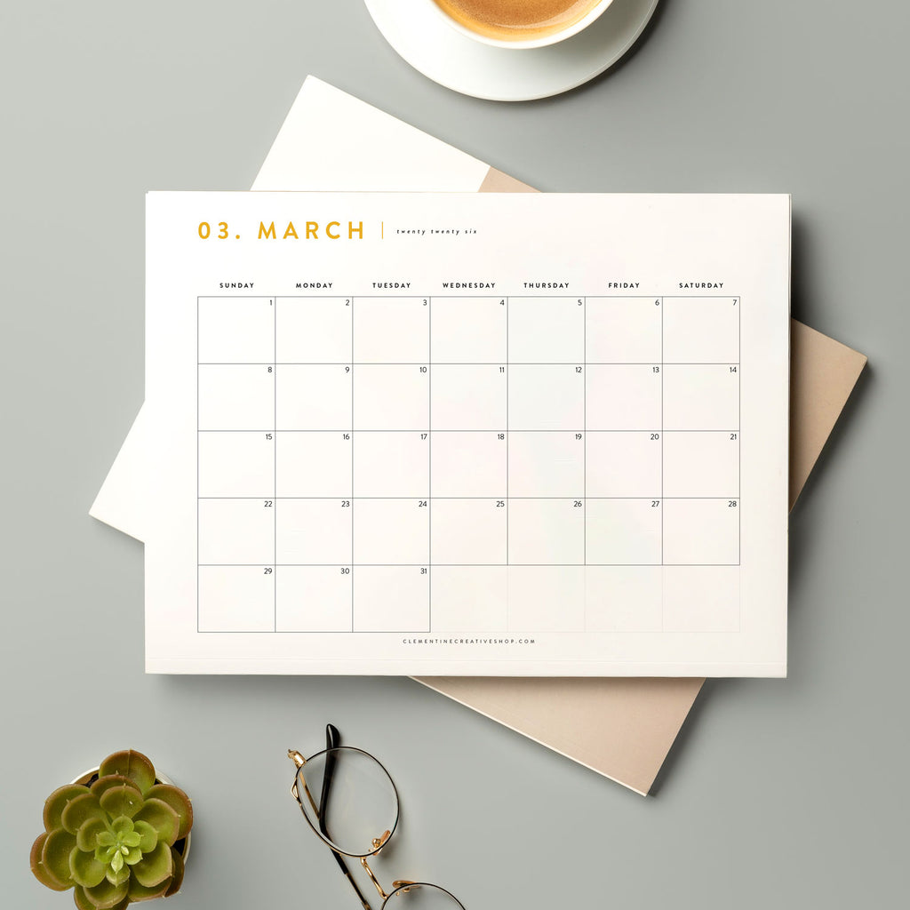simple printable 2026 calendar