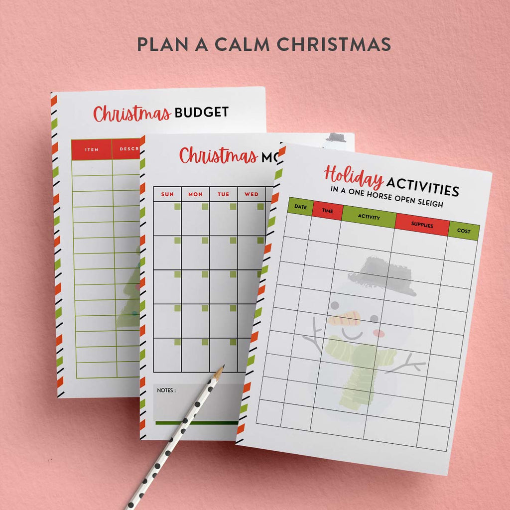 Printable Christmas planner template