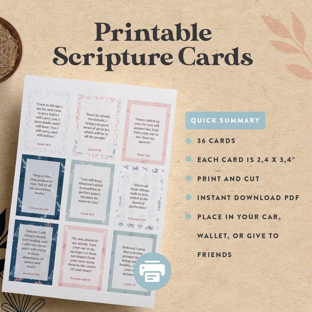 Scripture Note Cards Pdf 36 Printable Scripture Cards – Clementine Creative