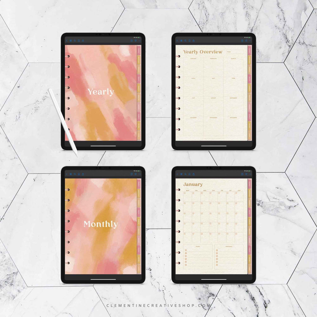 stylish undated digital planner for goodnotes