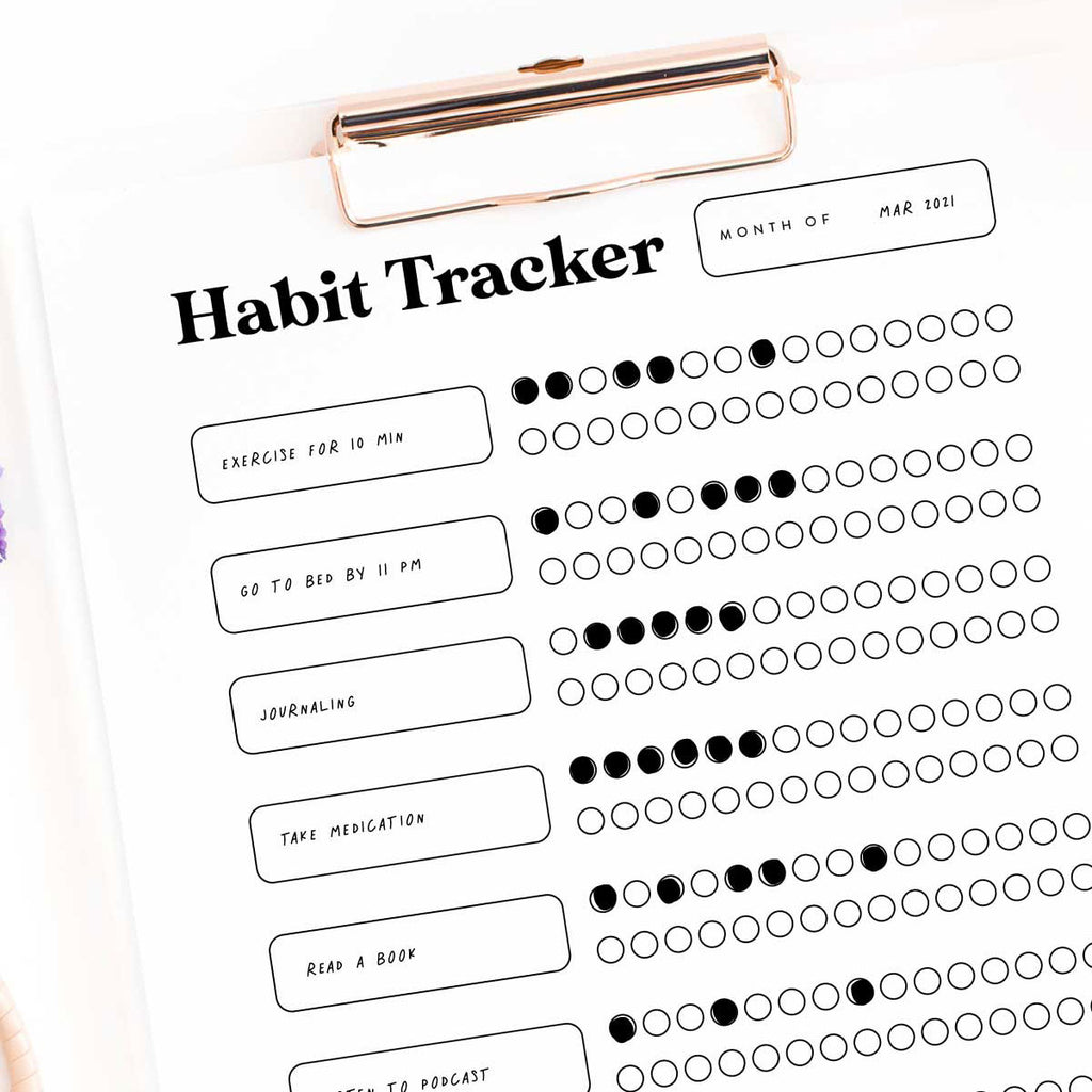 30 day habit tracker printable