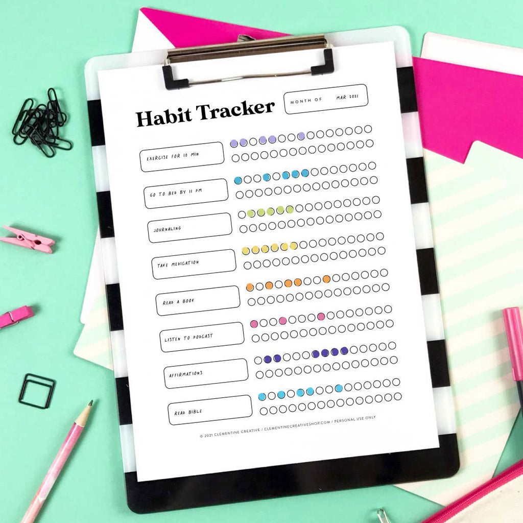 30 day habit tracker printable