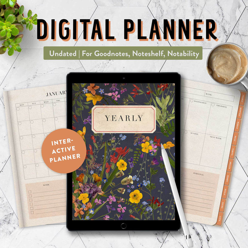 undated botanical digital planner