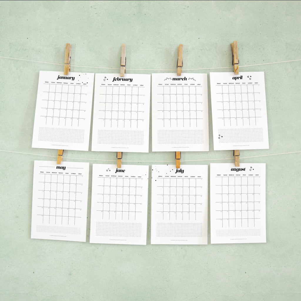 minimalist printable 2021 calendar