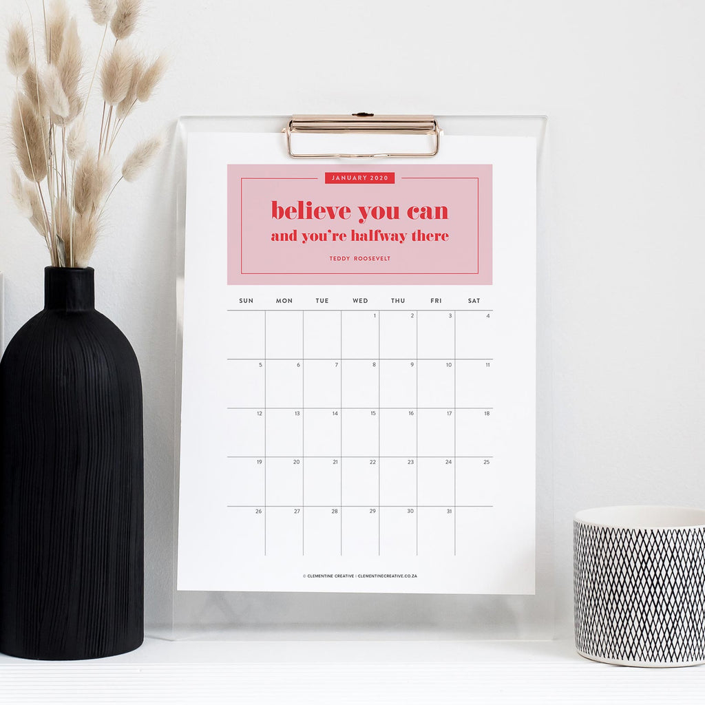 printable inspirational quotes desk calendar