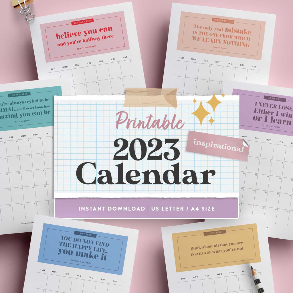 printable inspirational quotes desk calendar