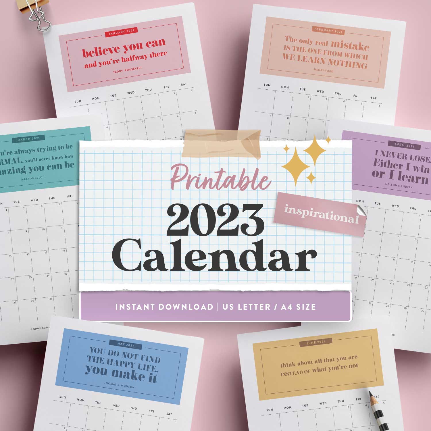 Printable 2023 Calendars Clementine Creative 9111