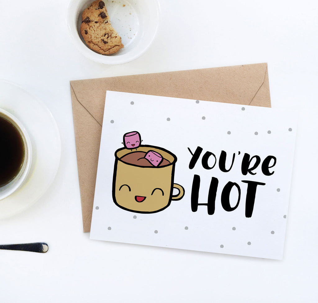 This cute printable Valentine's Day card with adorable hot chocolate mug and marshmallows will melt hearts! Print it out at home today.