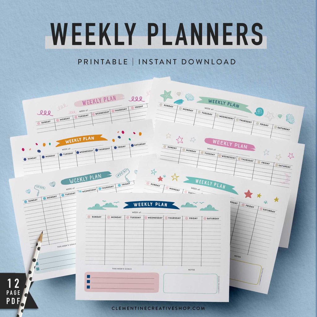 cute printable weekly planners